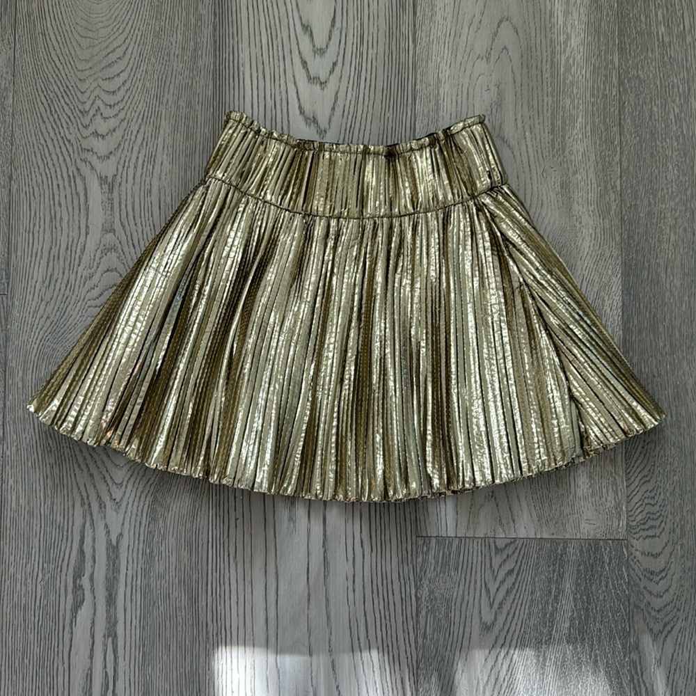 Sass & Bide Gold Crinkle Lame Skirt size US4 / Sml